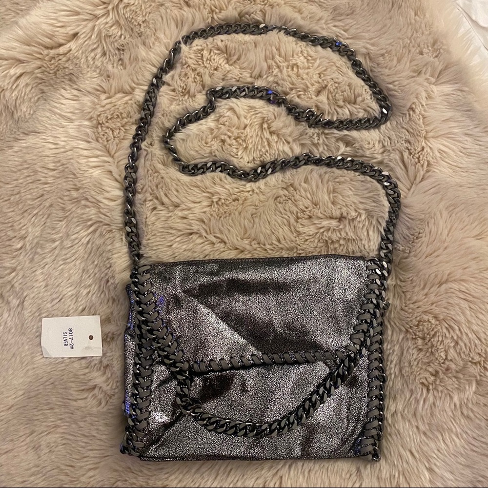 Gunmetal Shimmer Crossbody Purse